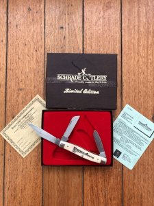 Schrade Vintage Limited Edition USA-Made Scrimshaw Texas Gold Stockman Folding Knife