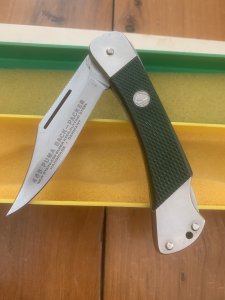 Puma Knife: Puma Rare 1975 Packer Folding Knife in original Green Box # 51572