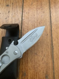Karatel Russian Hand Made Tactical Folding Knife with Leather Pouch