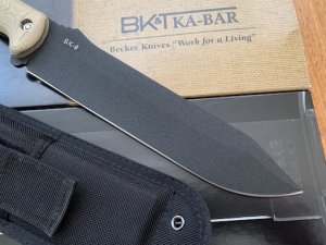 Ka-Bar Knife: Kabar-Becker KA-BK9 Becker Combat Bowie with Standard and Custom Grips
