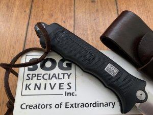 SOG Vintage Original SOG REV-7 SEAL-REVOLVER Gut Hook Knife in Kydex Sheath & Original Box