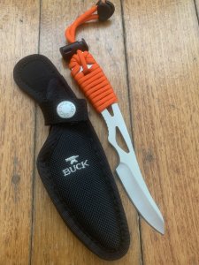 Buck Knife: 135 Paklite Caping & Skinning Knife with Orange Handle