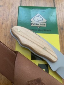 Puma Knife: 2023 Puma SGB Rattler Fixed Blade Knife with Olive Wood Handle