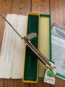 Puma Rare Model 971 Game Warden 1989 Saw and Blade Folding Knife with original box & Paperwork #45982