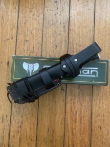 Cudeman Model 120-M MT-5 Fixed Blade Survival Knife with Leather Sheath