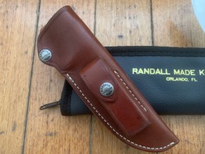Randall Knives USA: Model 25 5" Trapper knife in Original Sheath & pouch