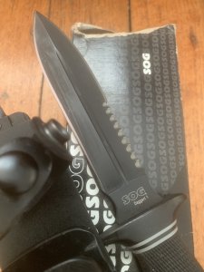 SOG Vintage Original Black Daggert- 1 Commando Dagger with Kydex Tactical Sheath