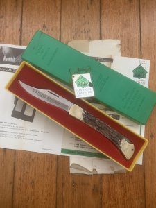 Puma Knife: Puma 1980 Emperor 915 Folding Knife with Stag Antler Handle Original Box and matching Warranty