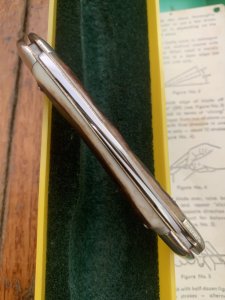 Puma Knife: Puma 1984 Bantam Folding Knife with Stag Antler Handle & Original Green & Yellow Box  #40482