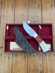 Mackrill Custom Knives 1999 SCI Limited edition African Rosewood & Giraffe Bone Handle #89-100