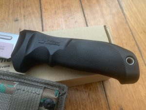 Kizlyar Knife: Kizlyar Original AUS-8 Dominus Part Serrated Blade with Kraton Handle