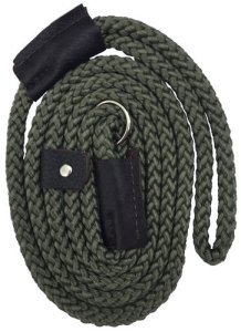 Dog Lead: Olive Green Slip Lead, 12mm thick, 1.5m long