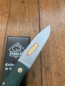 Puma Knife: Puma IP Special Edition 'RIFLEMAN' Green Micarta Folding Lock Knife