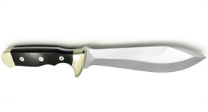 Puma Knife: Puma Rüdemann 40 with Black Micarta Handle in Sheath & Custom Wooden Box