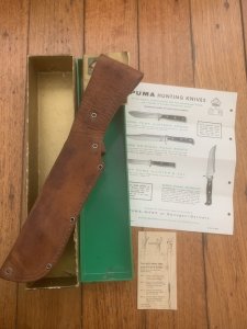 Puma Knife: Puma Rare 1969 Jacaranda White Hunter Knife with Original Box Paperwork #96744
