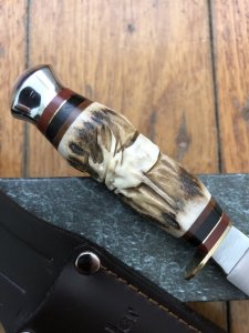 Linder Traveller II with Carved Stag Handle and  2 3/4" Blade