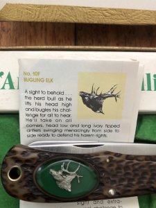 Camillus American Wildlife Series USA-Made Special Edition Bugling Elk knife in Gift Box