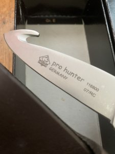 Puma Knife: Puma Pro Hunter Gut Hook Knife 2007 with Stag Antler Handle and Box