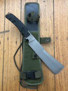 FOX KNIVES:  Fox FX9CM02B GOLOK HITAM Machete with Tactical Webbing Sheath