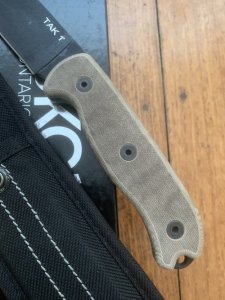Ontario 2021 Ranger Series TAK-1 with Oat Brown Micarta Handle and Nylon Tactical Belt Sheath
