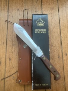 Puma Knife: Puma Rare 1999 Auto White Hunter Knife with Mid Brown sheath and Puma Box