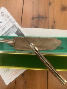 Puma Rare model 970 Game Warden 1971 Folding Lock Knife With Suede Pouch and in Original box #63171