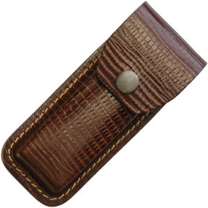 Knife Sheath: Lizard Skin effect Medium Leather Knife Pouch - 4-5 inches