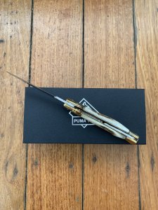 Puma Knife: Puma Tec Italian Style Stiletto Folding Liner Lock Knife with Stag Antler Handle