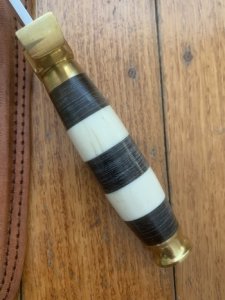 COMMANDO BLADED KNIFE WITH STEEL BLADE AND BUFFALO HORN & CAMEL BONE HANDLE