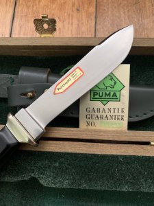 Puma Knife: Puma 1990 European Wildlife Collection 'ROE Deer Buck' Jagdnicker Knife with Ebony Handle Display Box and Warranty 169/200