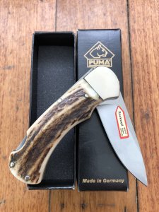 Puma Knife: Puma 4 Star Full Sized Folding Lock Knife with Stag Antler Handle