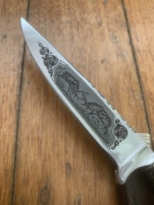1970's Solingen Jagdnicker Knife with Deer Antler Handle & Sheath
