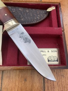 Mackrill Custom Knives 1994 No.6 SCI Limited edition Red Ivory & Giraffe Bone Handle #31-100