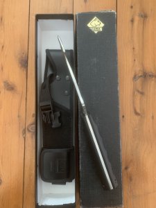 Puma Knife: Puma Rare 132001 Early Model Huntac Tactical Survival Knife with Gut Hook in Original Box