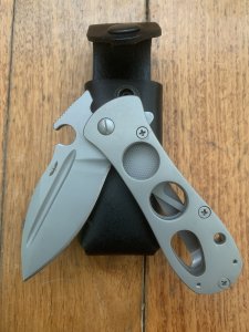 Karatel Russian Hand Made Tactical Folding Knife with Leather Pouch