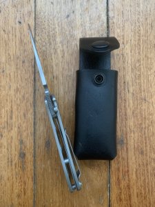 Karatel Russian Hand Made Tactical Folding Knife with Leather Pouch
