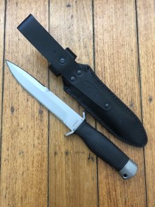 Karatel-3 Melita-K Commander Russian Hand Made Tactical Folding Knife with Leather Pouch