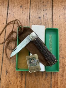 Puma Knife: Puma 941 Jagdtaschenmesser 1973 Hunting Pocket Knife with Stag Antler Handle #41371