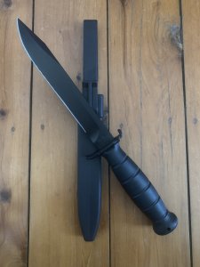 GLOCK Original Austrian Made Black Straight Edge Field Knife with Polymer Scabbard