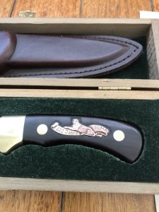 Puma Knife: Puma Rarity Original 1769-1991 4 Star Fixed Blade COPPER Silberlöwe Knife with Grenadill Handle in Original Box
