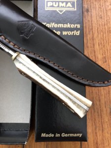 Puma Knife: Puma 2004 Hunters Pal with Stag Handle & Dark Brown Sheath