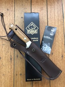 Puma Knife: Puma 126009 White Hunter 240 Knife with Olive Hard Wood Handle