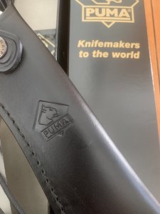 Puma Knife: Puma Special Oryx Edition White Hunter with Black Leather Sheath