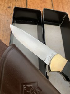 Puma Knife: Puma Original 1979 4 Star Fixed Blade Knife with Black Micarta Handle in Black Puma Box