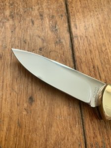 Puma Knife: Puma Original 1985 4 Star Folding Lock Blade Knife with Orange Ivory Micarta Handle