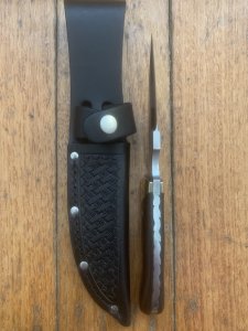 MAFFI SYDNEY AUSTRALIA Wood Handled Fixed Blade Knife With Sheath