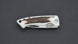 Silver Stag Liner Lock 2.5 " Blade Liner Lock Folding Knife with Stag Antler Handle