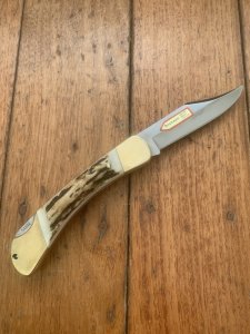 Puma Knife: Puma 1998 Duke Folding Knife with Stag Antler Handle in Pouch