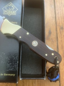 Puma Knife: Puma 2013 Rosewood Handled Falkner 22 3515 Lock Back Folding Knife