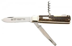 Puma Knife: Puma Jagdtaschenmesser III Hunting Pocket Knife with Stag Antler Handle